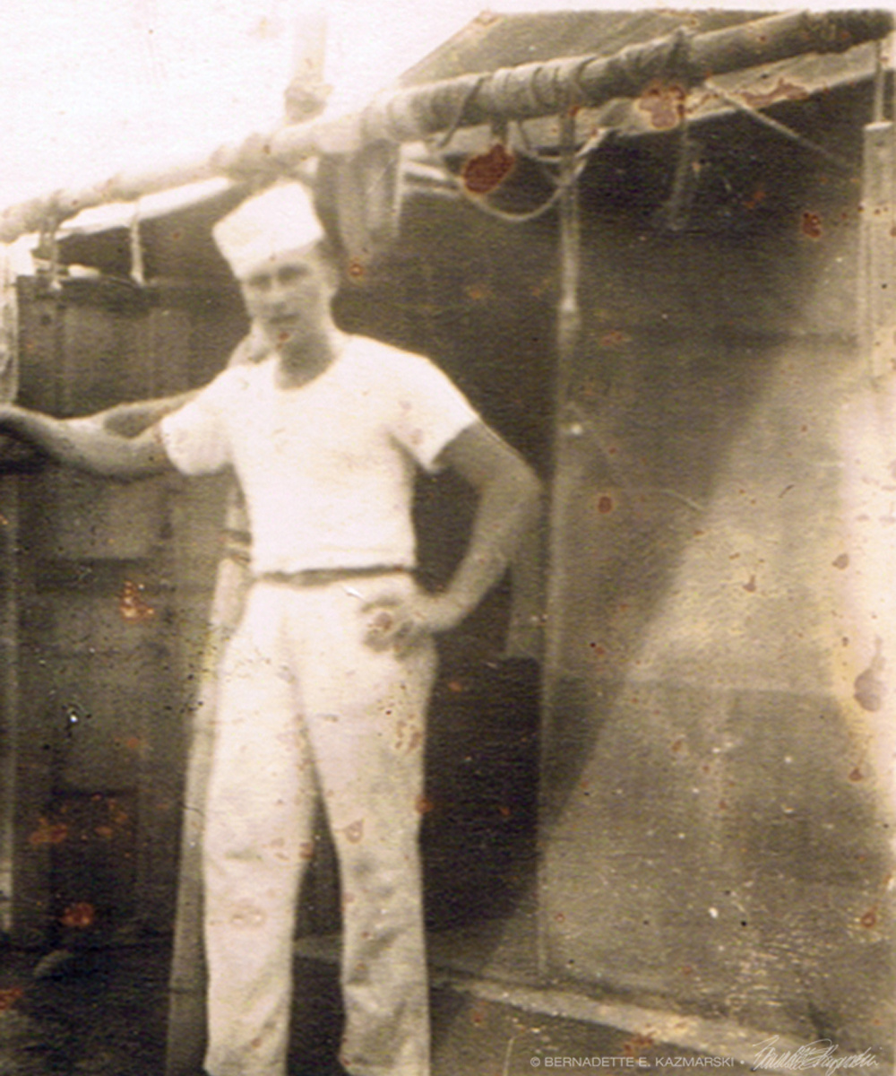 Alfons J Kazmarski, Army of the United States Technician Fourth Grade, 115th Quartermaster Bakery Company, Asiatic Pacific Theater, India, enlisted 11 May 1942, discharged 21 Mar 1946.